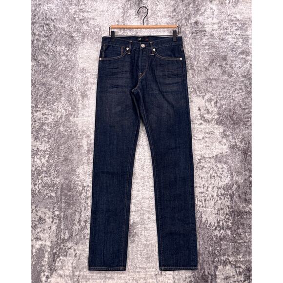 3x1 Jeans 30 x 33 Mens Slim Fit Raw Dark Selvedge Denim Button Fly - Picture 1 of 8